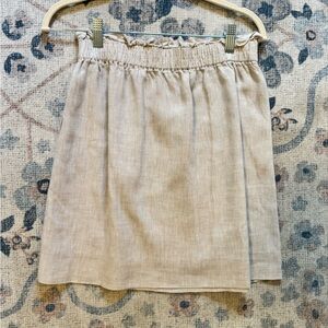 J crew greige paper bag waist mini skirt